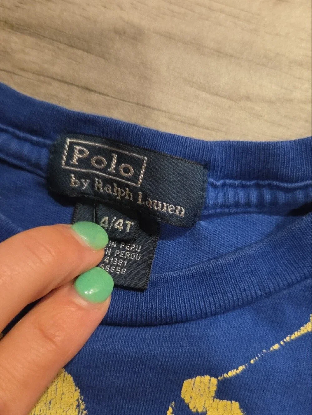 Ralph Lauren Royal Blue Tee with Yellow Polo Graphic
